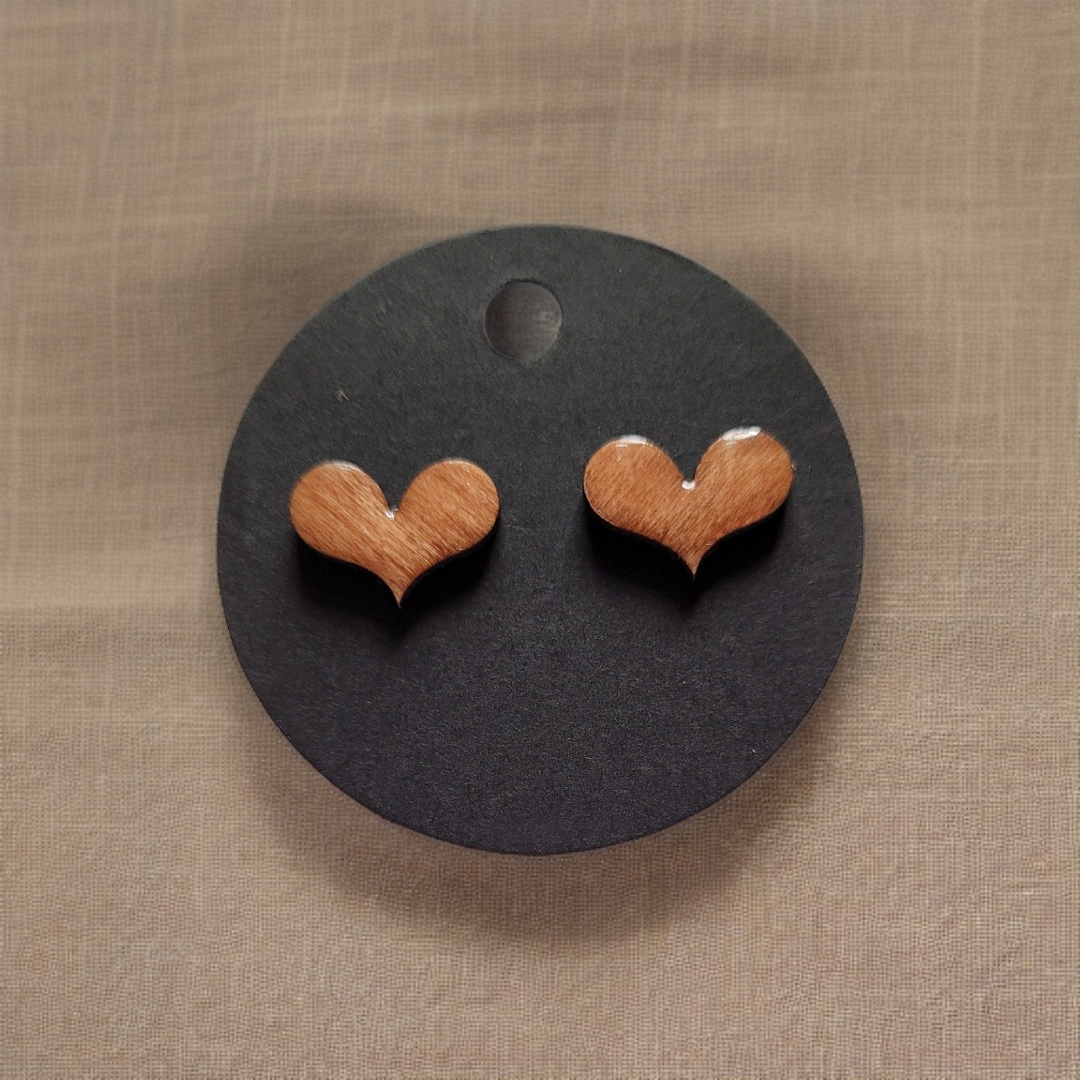 Heart Studs - Basswood